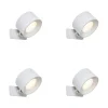 Set van 4 moderne wand- en plafondlampen wit incl. LED oplaadbaar - Bright