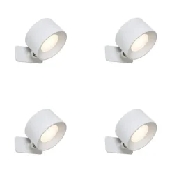 Set van 4 moderne wand- en plafondlampen wit incl. LED oplaadbaar - Bright