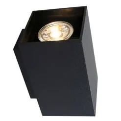 Set van 2 moderne wandlampen zwart vierkant 2-lichts - Sandy