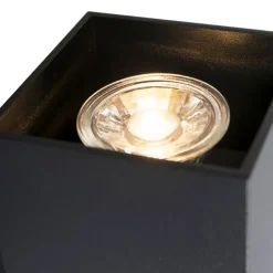 Set van 2 moderne wandlampen zwart vierkant 2-lichts - Sandy