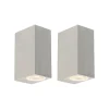 Set van 2 moderne wandlampen aluminium 2-lichts IP44 - Baleno