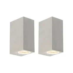 Set van 2 moderne wandlampen aluminium 2-lichts IP44 - Baleno