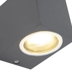 Set van 4 moderne wandlampen donkergrijs IP44 - Baleno