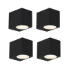 Set van 4 moderne wandlampen zwart IP44 - Baleno