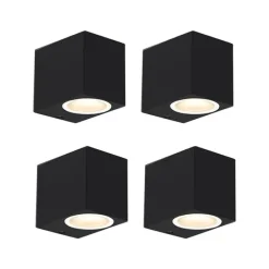 Set van 4 moderne wandlampen zwart IP44 - Baleno