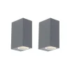 Set van 2 moderne wandlampen donkergrijs 2-lichts IP44 - Baleno