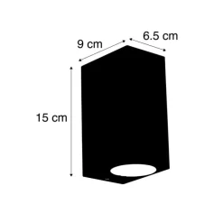 Set van 2 moderne wandlampen donkergrijs 2-lichts IP44 - Baleno