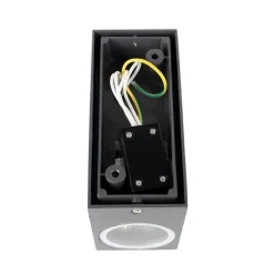 Set van 2 moderne wandlampen donkergrijs 2-lichts IP44 - Baleno