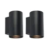 Set van 2 moderne wandlampen zwart rond 2-lichts - Sandy