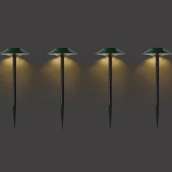 Set van 4 prikspots groen incl. LED IP44 solar - Mushroom