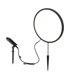 Set van 2 prikspots zwart 60cm incl. LED oplaadbaar en solar IP65 - Adalind