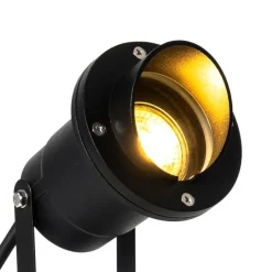 Set van 3 prikspots zwart incl. snoer en stekker IP65 - Done