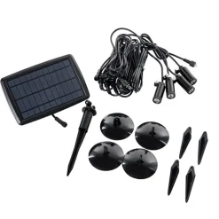 Set van 4 prikspots zwart incl. LED IP65 solar oplaadbaar - Garly