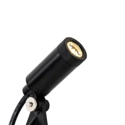 Set van 4 prikspots zwart incl. LED IP65 solar oplaadbaar - Garly