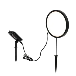 Set van 2 prikspots zwart 50cm incl. LED oplaadbaar en solar IP65 - Adalind