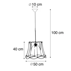 Set van 2 retro hanglampen zwart 50 cm - Granny Frame