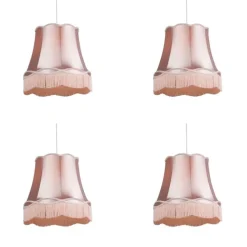 Set van 4 retro hanglampen roze 45 cm - Granny