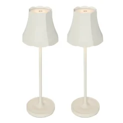Set van 2 retro tafellampen off-white oplaadbaar IP44 - Granny