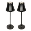 Set van 2 retro tafellampen zwart oplaadbaar IP44 - Granny