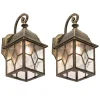 Set van 2 romantische buiten wandlantaarns brons - London