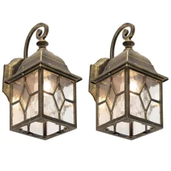 Set van 2 romantische buiten wandlantaarns brons - London
