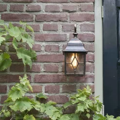 Set van 2 romantische buiten wandlantaarns brons - London