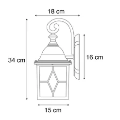Set van 2 romantische buiten wandlantaarns brons - London