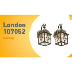 Set van 2 romantische buiten wandlantaarns brons - London