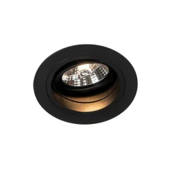 Set van 6 Ronde inbouwspot zwart verstelbaar - Chuck 70