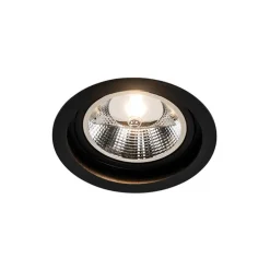 Set van 6 Ronde inbouwspot zwart verstelbaar - Chuck 111