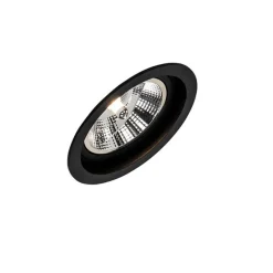 Set van 6 Ronde inbouwspot zwart verstelbaar - Chuck 111