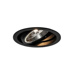 Set van 6 Ronde inbouwspot zwart verstelbaar - Chuck 111