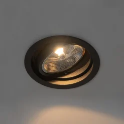 Set van 6 Ronde inbouwspot zwart verstelbaar - Chuck 111