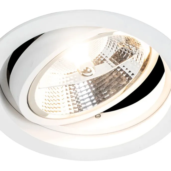 Set van 6 Ronde inbouwspot wit verstelbaar - Chuck 111