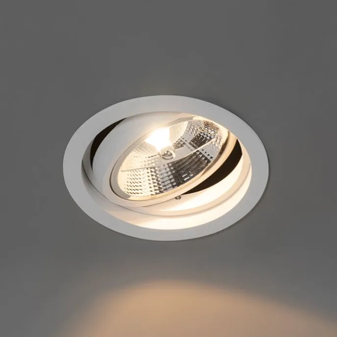 Set van 6 Ronde inbouwspot wit verstelbaar - Chuck 111