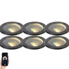 Set van 6 smart buiten grondspots zwart verstelbaar IP65 incl. Wifi GU10 - Delux