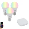 Set van 3 smart E27 dimbare LED lampen A60 9W 806 lm 2700K-6500K incl. Zigbee Smart Hub