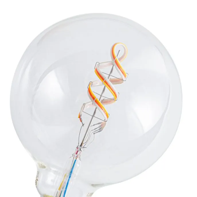 Set van 5 Smart E27 dimbare LED lampen G125 helder RGBW 4W 250 lm 2700K