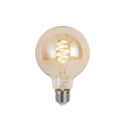 Set van 5 Smart E27 dimbare LED lampen G95 amber 4.9W 320 lm 2500K