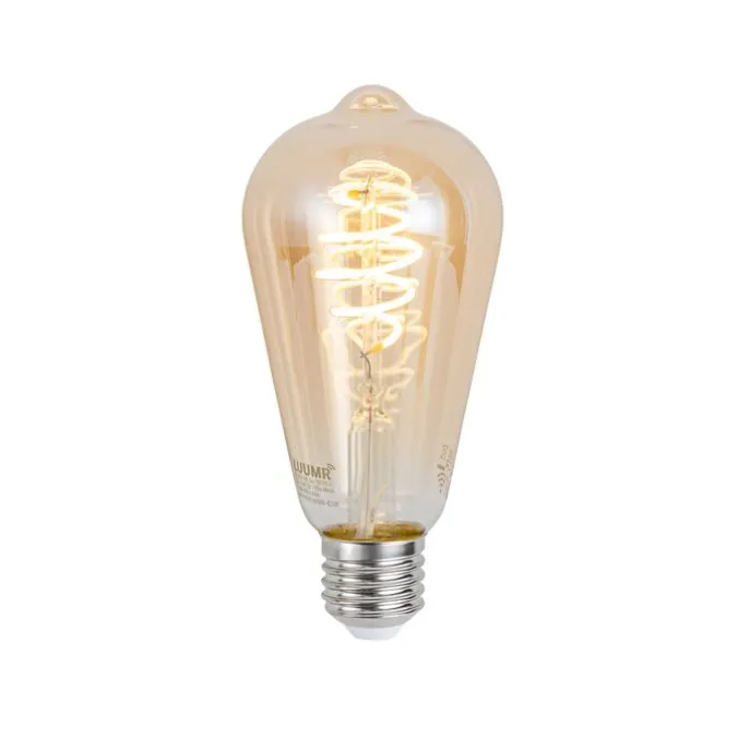 Set van 5 Smart E27 dimbare LED lampen ST64 amber 4.9W 320 lm 2500K