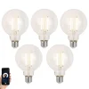 Set van 5 Smart E27 dimbare LED lampen G95 helder 7W 806 lm 2700-6500K