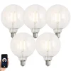 Set van 5 Smart E27 dimbare LED lampen G125 helder 7W 806 lm 2700-6500K