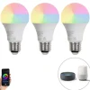 Set van 3 smart E27 LED lampen A60 mat RGBW 8,5W 806 lm 2700K