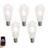Set van 5 Smart E27 LED lampen ST64 4,5W 470 lm 1800-4000K