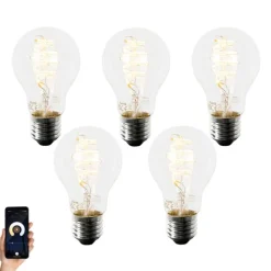 Set van 5 Smart E27 LED lamp A60 4,9W 380 lm 1800-3000K