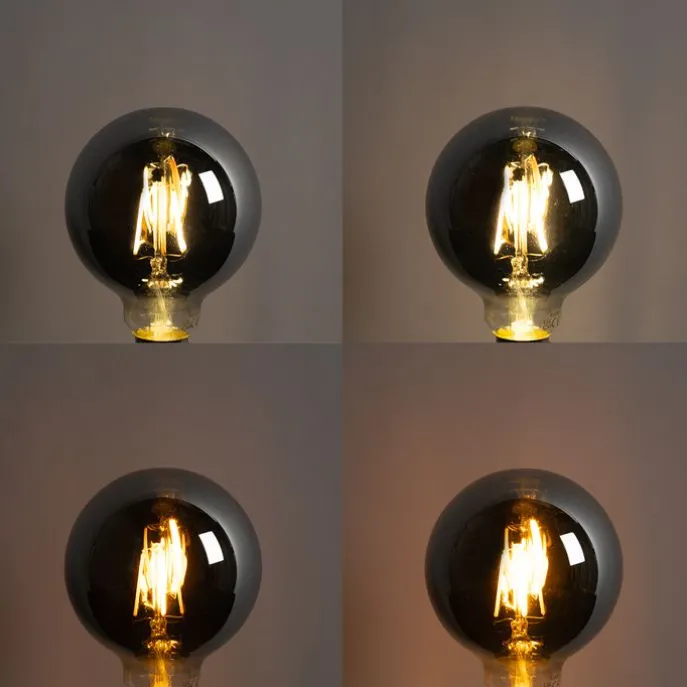 Set van 5 Smart E27 LED lamp G95 smoke 4W 60 lm 1800-3000K
