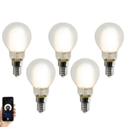 Set van 5 Smart E14LED lampen P45 mat 4.2W 470 lm 2700-6500K
