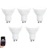 Set van 5 Smart GU10 50mm dimbare LED lampen opaal 7W 630 lm 2700K