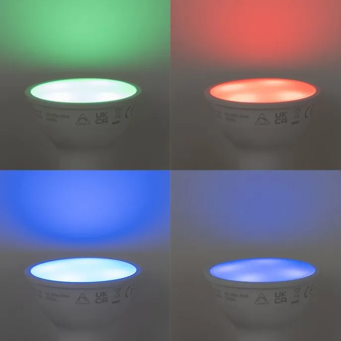 Set van 5 Smart GU10 50mm dimbare LED lampen opaal RGBW 4.7W 400 lm 2700-6500K