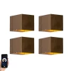 Set van 4 smart wandlamp donkerbrons 8 cm incl. Wifi G9 - Transfer